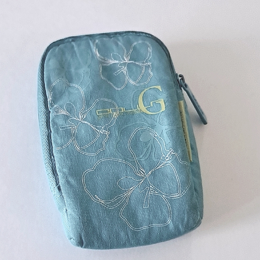 Golla Turquoise Floral Small Belt Loop Zipper Phone Case Pouch